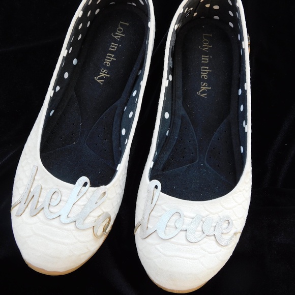 Loly in the Sky Shoes - Loly in the Sky "Hello Love" women's shoes 6.5, flats, cream, off-white, ballet